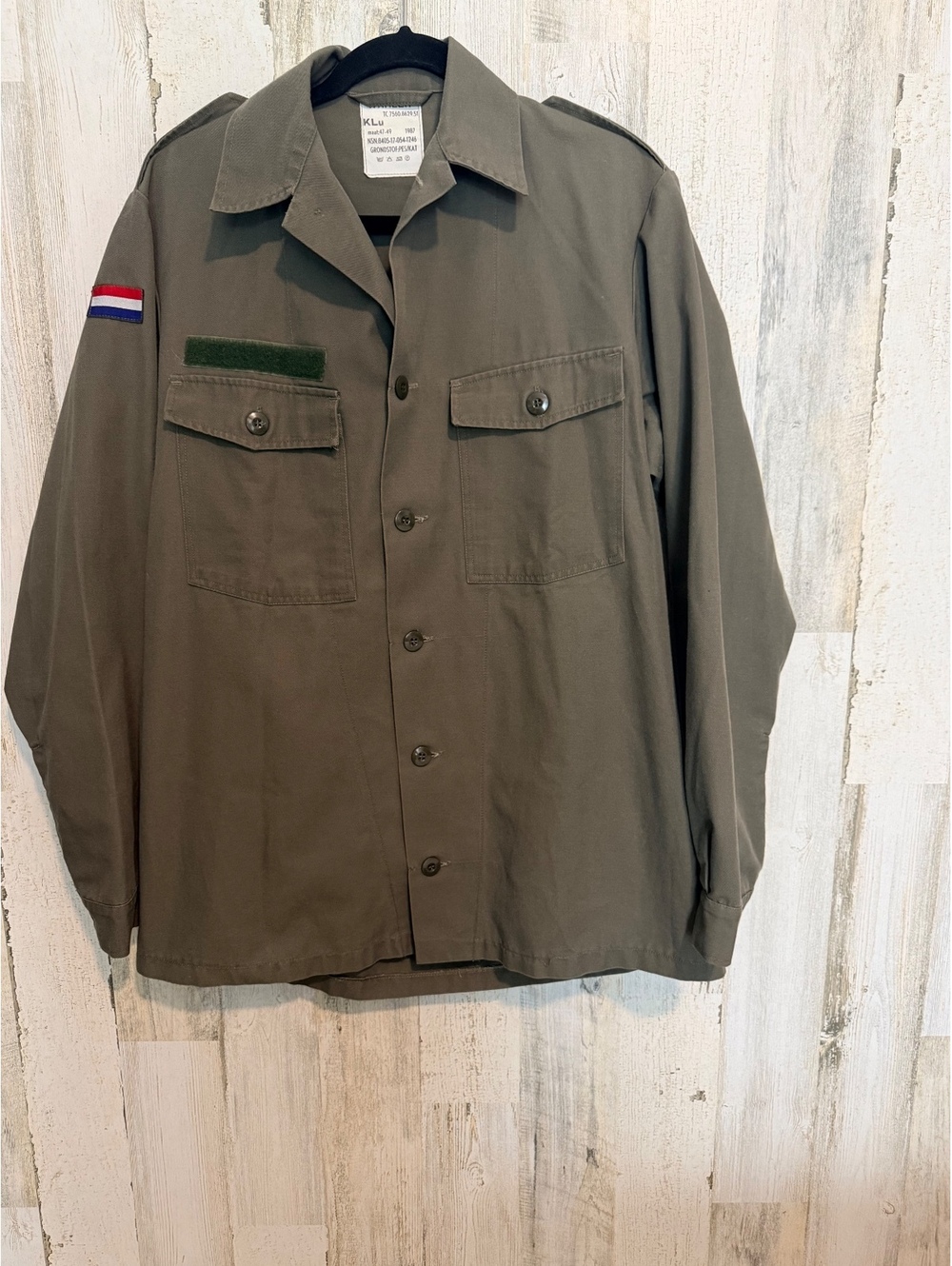 Wahler Mens Size 47-49 Vtg 1987 Dutch Military Field Shirt Netherlands Army KLu